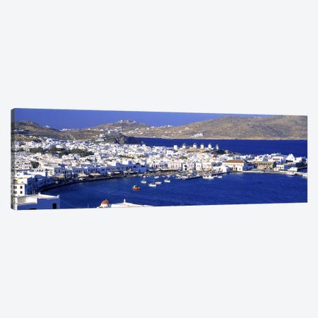 High-Angle View Of Old Mikonos City, Mykonos, Cyclades, Greece Canvas Print #PIM3209} by Panoramic Images Canvas Wall Art