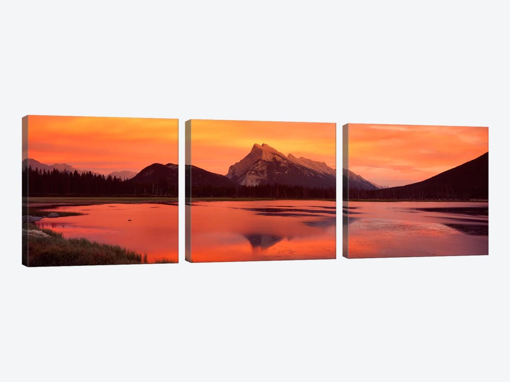 Mt Rundle & Vermillion Lakes Banff National Park Alberta Canada by Panoramic Images 3-piece Canvas Art