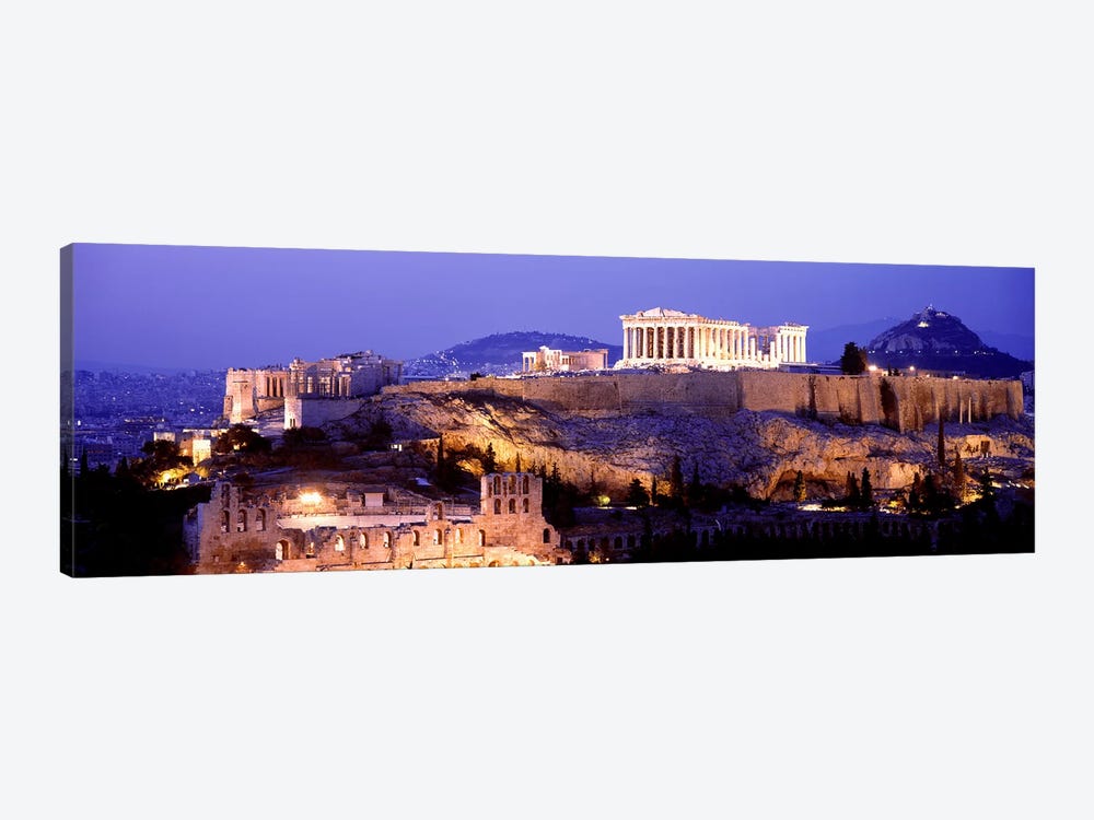 Acropolis Of Athens At Night, Athens, Attica Region, Greece by Panoramic Images 1-piece Canvas Artwork