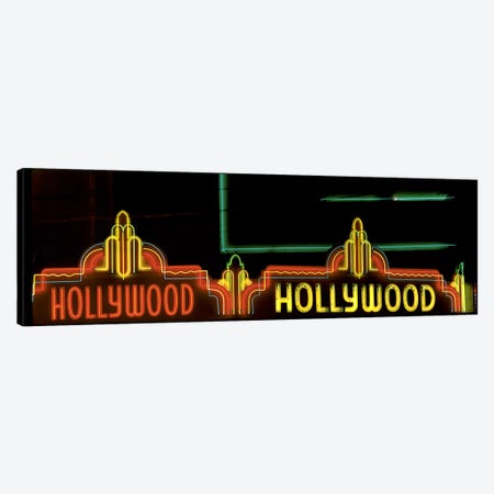 Hollywood Neon Sign Los Angeles CA Canvas Print #PIM3224} by Panoramic Images Canvas Art Print