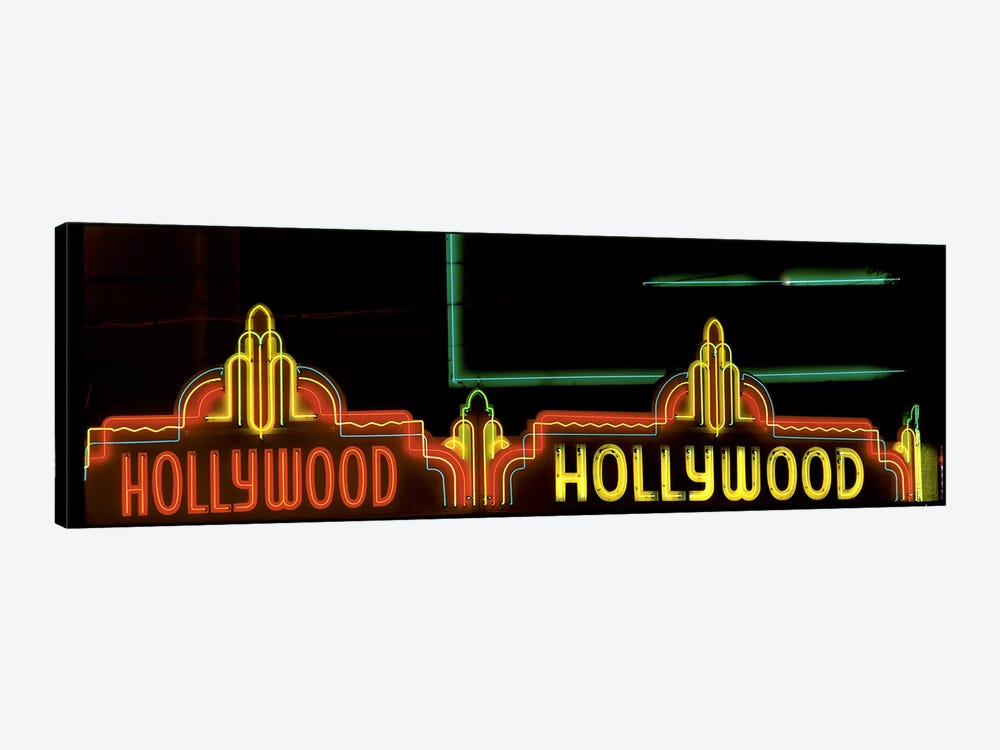 Hollywood Neon Sign Los Angeles CA by Panoramic Images 1-piece Canvas Art Print