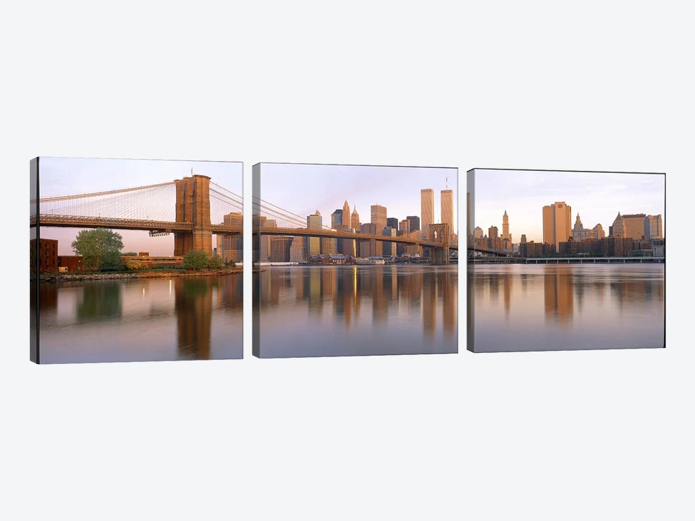 Brooklyn Bridge Manhattan New York City NY by Panoramic Images 3-piece Canvas Wall Art