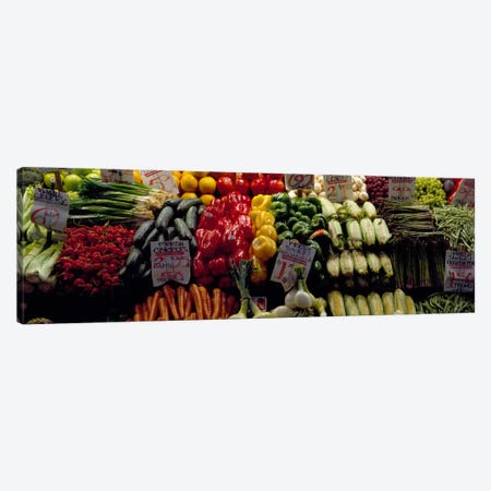 Fruits and vegetables at a market stall, Pike Place Market, Seattle, King County, Washington State, USA #2 Canvas Print #PIM322} by Panoramic Images Art Print