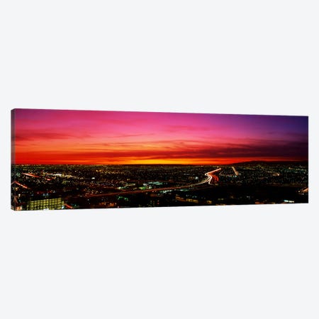 Aerial Los Angeles CA Canvas Print #PIM3237} by Panoramic Images Canvas Art