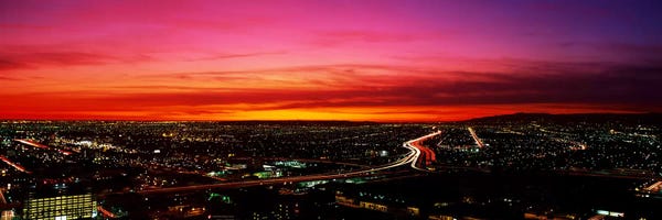 City Sunrises & Sunsets: Aerial Los Angeles CA by Panoramic Images