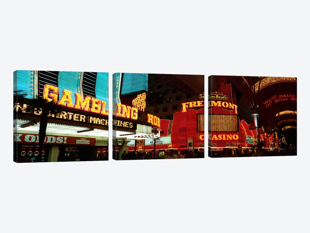 Fremont Street Experience Las Vegas NV by Panoramic Images 3-piece Canvas Art Print