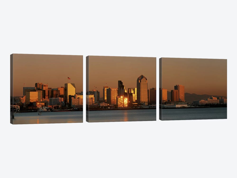 San Diego Skyline at Sunset by Panoramic Images 3-piece Canvas Art