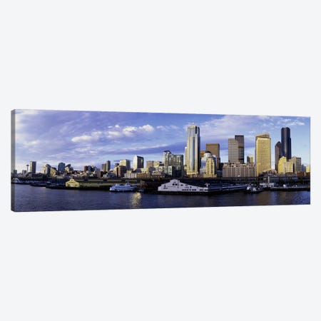 City at the waterfront, Seattle, Washington State, USA Canvas Print #PIM3260} by Panoramic Images Canvas Wall Art