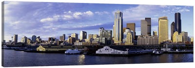 City at the waterfront, Seattle, Washington State, USA Canvas Art Print - Seattle Skylines