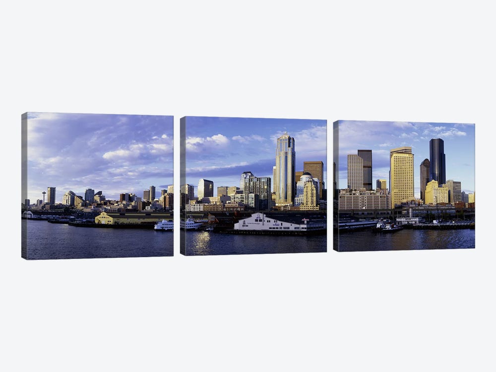 City at the waterfront, Seattle, Washington State, USA by Panoramic Images 3-piece Art Print