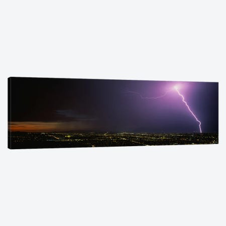 Lightning Storm at Night Canvas Print #PIM3276} by Panoramic Images Canvas Art