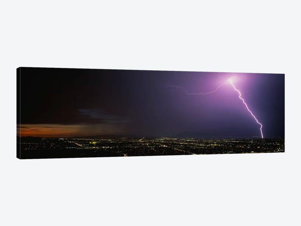 Lightning Storm at Night by Panoramic Images 1-piece Canvas Artwork