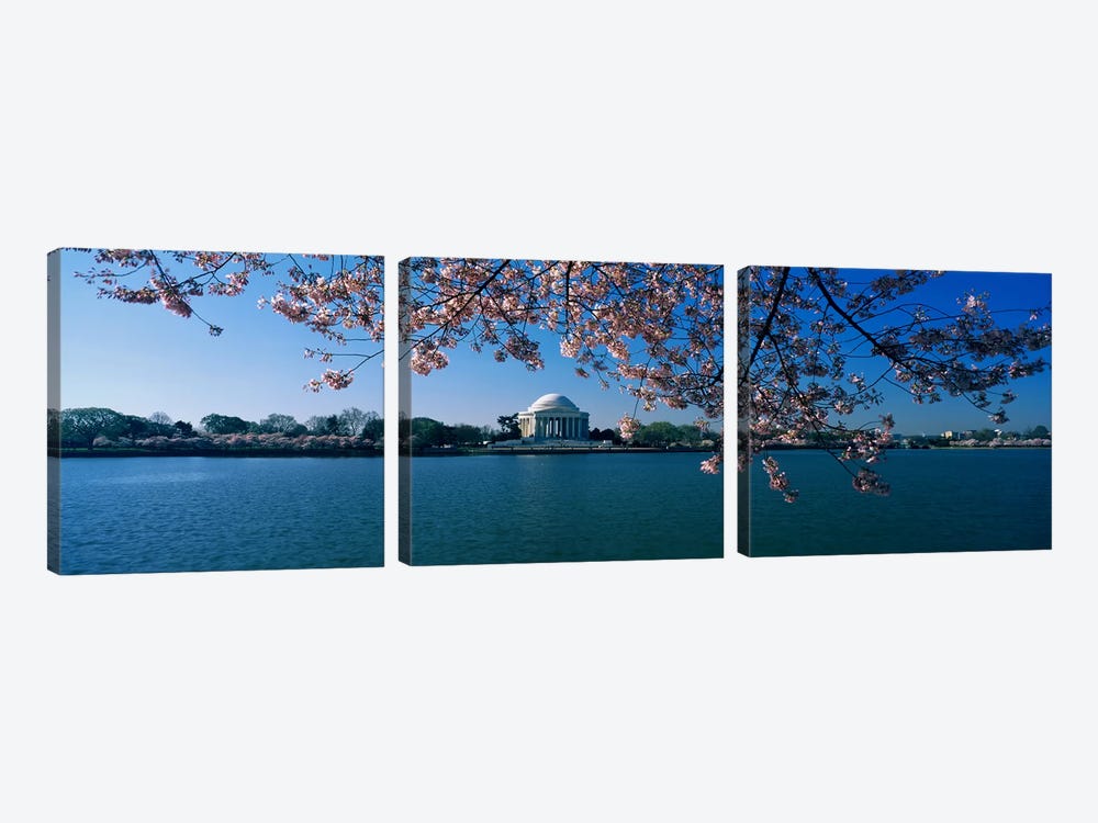 Monument at the waterfront, Jefferson Memorial, Potomac River, Washington DC, USA by Panoramic Images 3-piece Art Print