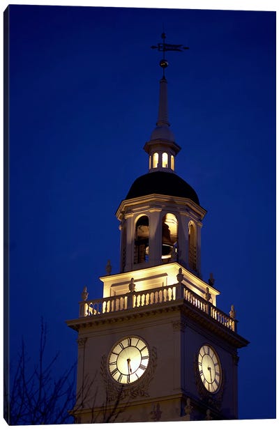 Independence Hall Tower, Philadelphia PA Canvas Art Print - Pennsylvania Art