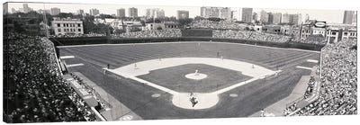 USA, Illinois, Chicago, Cubs, baseball IX Canvas Art Print - Black & White Scenic