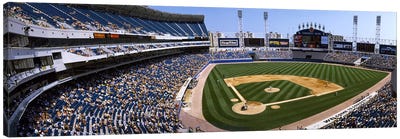 High angle view of a baseball stadium, U.S. Cellular Field, Chicago, Cook County, Illinois, USA Canvas Art Print - Stadium Art