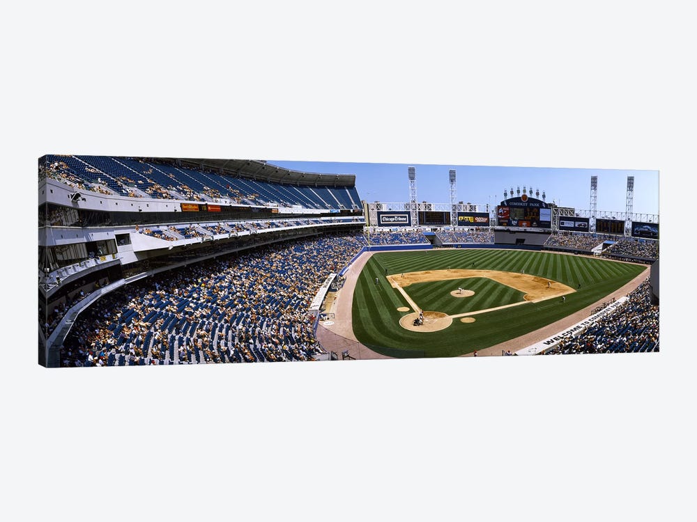 High angle view of a baseball stadium, U.S. Cellular Field, Chicago, Cook County, Illinois, USA by Panoramic Images 1-piece Canvas Artwork