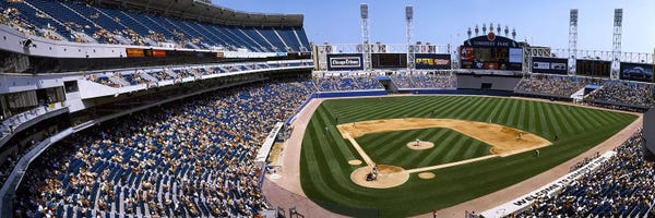 Stadiums: High angle view of a baseball stadium, U.S. Cellular Field, Chicago, Cook County, Illinois, USA by Panoramic Images