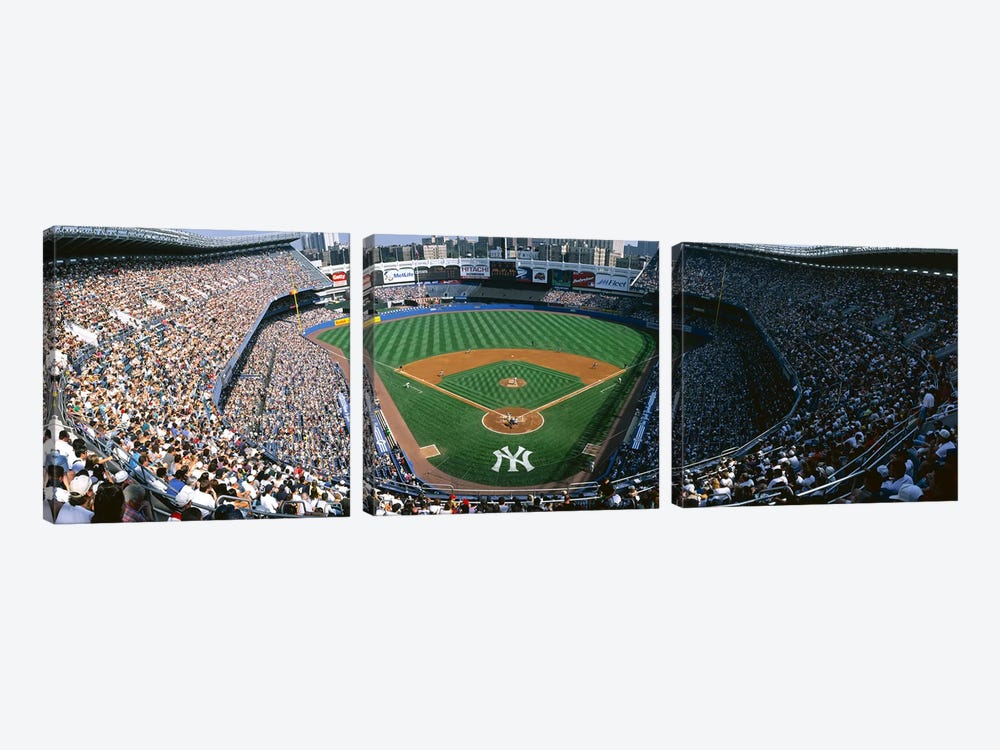 High angle view of a baseball stadium, Yankee Stadium, New York City, New York State, USA by Panoramic Images 3-piece Canvas Artwork