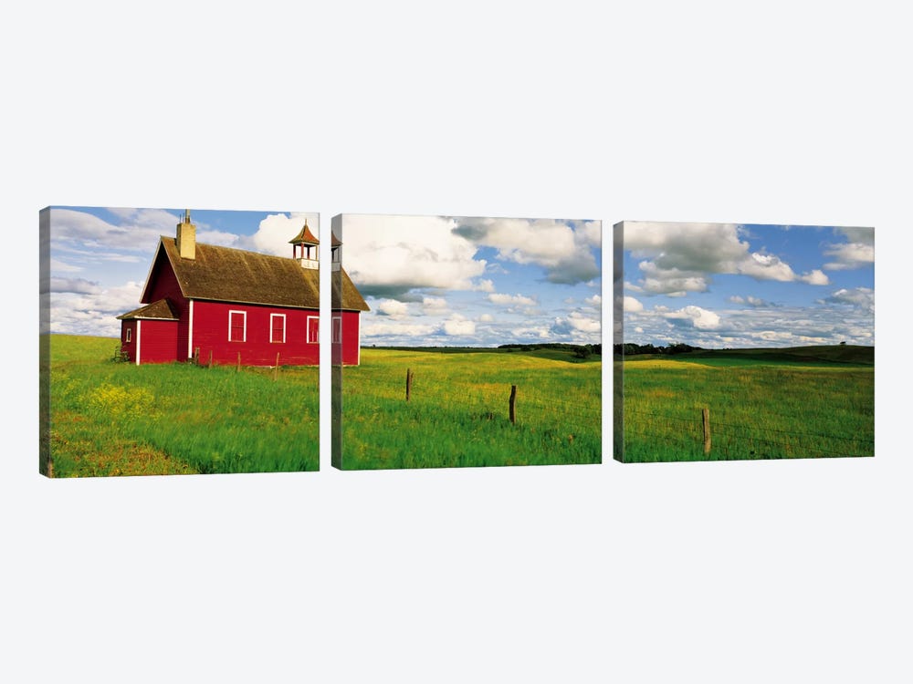Red Prairie Schoolhouse, Battle Lake, Minnesota, USA by Panoramic Images 3-piece Art Print