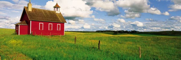 Minnesota: Red Prairie Schoolhouse, Battle Lake, Minnesota, USA by Panoramic Images
