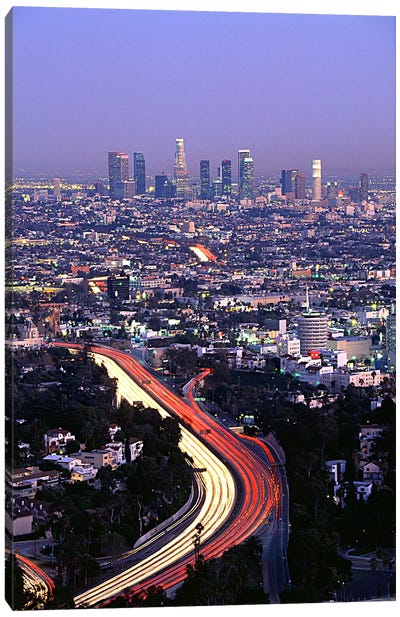 Hollywood Freeway Los Angeles CA Canvas Art Print - Los Angeles Skylines