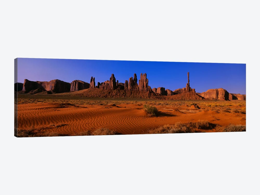 Totem Pole & Yel-Bichel, Monument Valley National Park, Arizona, USA by Panoramic Images 1-piece Canvas Art Print