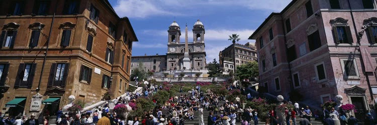 Low angle view of tourist on steps, Spanish Steps, Rome, Italy