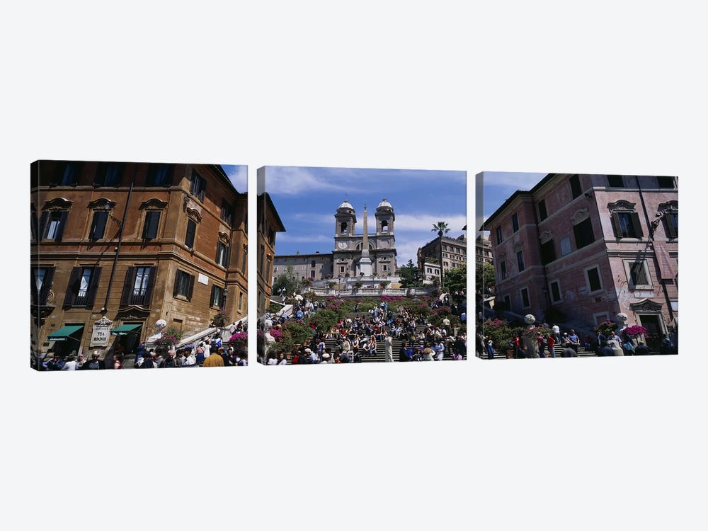 Low angle view of tourist on steps, Spanish Steps, Rome, Italy by Panoramic Images 3-piece Canvas Art