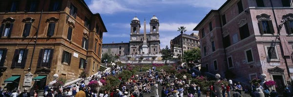 Staircases: Low angle view of tourist on steps, Spanish Steps, Rome, Italy by Panoramic Images
