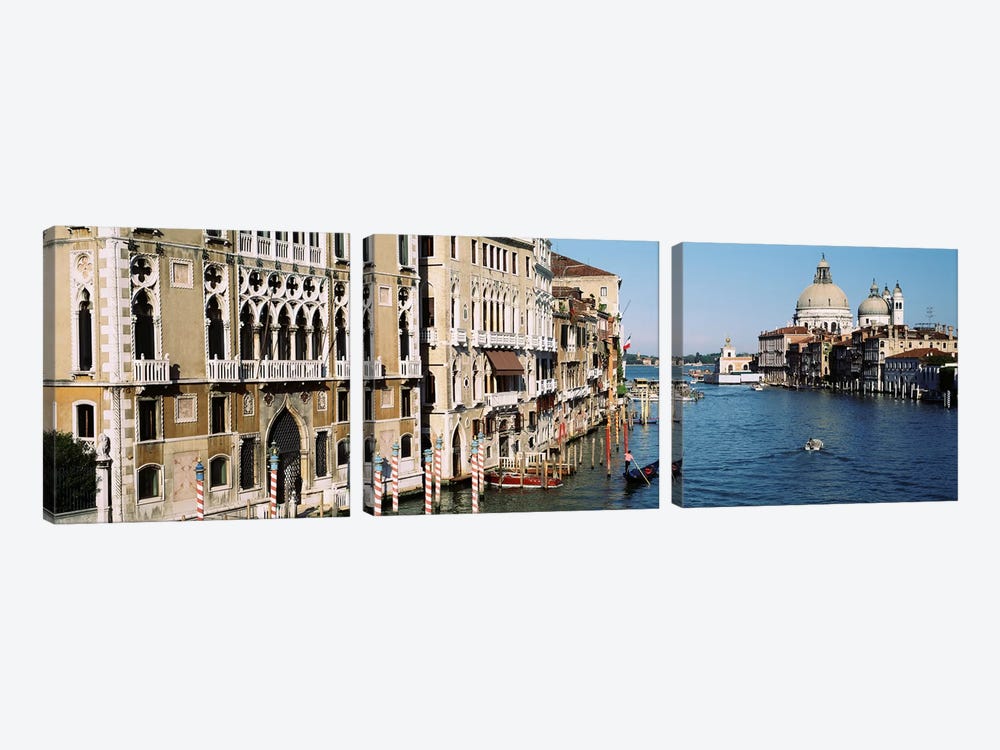 Historic Architecture Along The Grand Canal, Venice, Italy by Panoramic Images 3-piece Canvas Wall Art