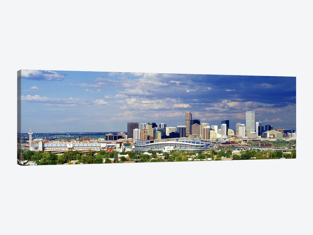 USA, Colorado, Denver, Invesco Stadium, High angle view of the city by Panoramic Images 1-piece Canvas Art