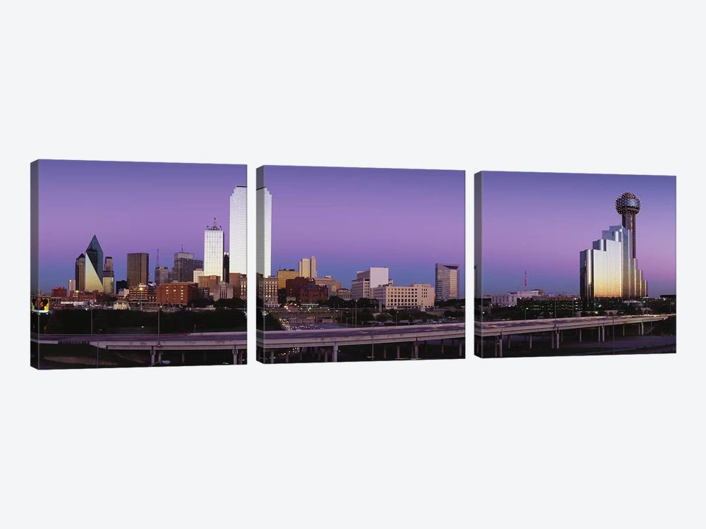 Buildings in a city, Dallas, Texas, USA by Panoramic Images 3-piece Canvas Wall Art
