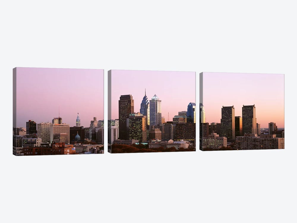 Skyscrapers in a city, Philadelphia, Pennsylvania, USA #2 by Panoramic Images 3-piece Art Print