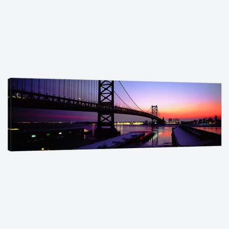 Suspension bridge across a river, Ben Franklin Bridge, Philadelphia, Pennsylvania, USA Canvas Print #PIM3336} by Panoramic Images Canvas Print