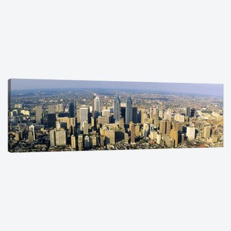 Aerial view of skyscrapers in a city, Philadelphia, Pennsylvania, USA Canvas Print #PIM3337} by Panoramic Images Canvas Art Print