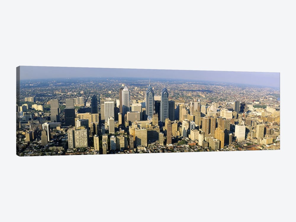Aerial view of skyscrapers in a city, Philadelphia, Pennsylvania, USA by Panoramic Images 1-piece Canvas Art