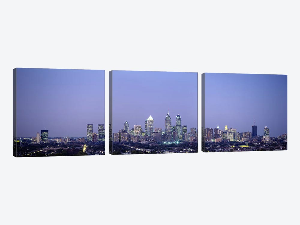 Buildings in a city, Philadelphia, Pennsylvania, USA by Panoramic Images 3-piece Canvas Print