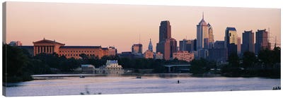 Buildings on the waterfront, Philadelphia, Pennsylvania, USA Canvas Art Print - Panoramic Cityscapes