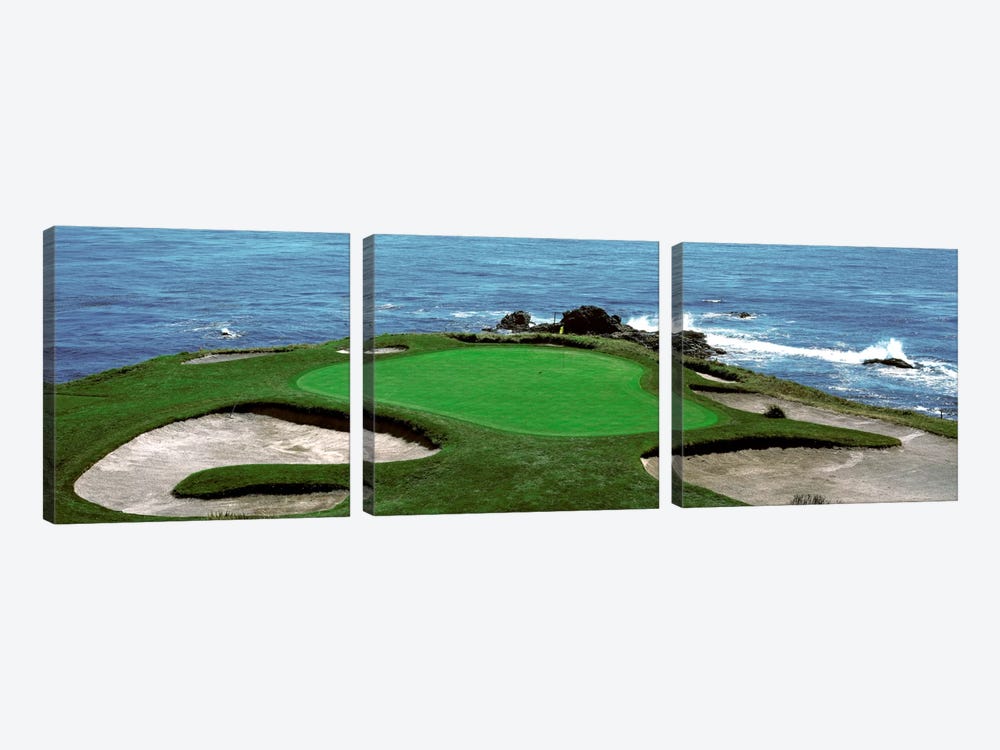Pebble Beach Golf Course 8th Green Carmel CA by Panoramic Images 3-piece Canvas Art