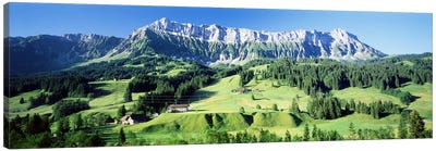 Mountainside Farmland, Upper Emmantel, Switzerland Canvas Art Print - Switzerland Art
