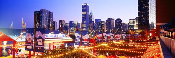 Blue: Navy Pier Chicago IL by Panoramic Images