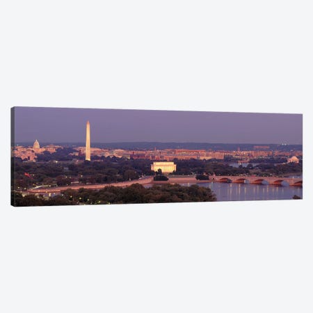 USAWashington DC, aerial, night Canvas Print #PIM3358} by Panoramic Images Canvas Wall Art
