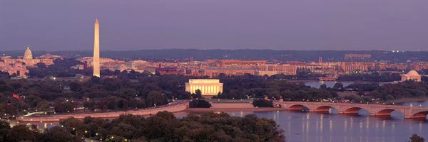 Washington, D.C.: USAWashington DC, aerial, night by Panoramic Images