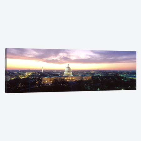 TwilightCapitol Building, Washington DC, District of Columbia, USA Canvas Print #PIM3359} by Panoramic Images Canvas Wall Art