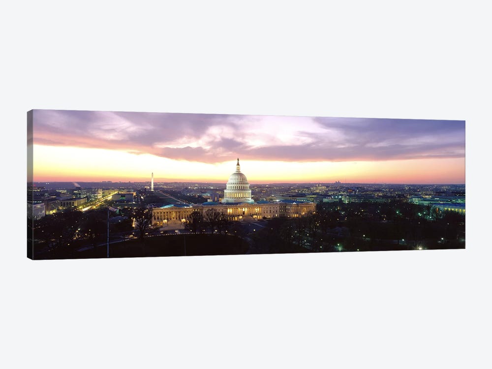 TwilightCapitol Building, Washington DC, District of Columbia, USA by Panoramic Images 1-piece Canvas Wall Art