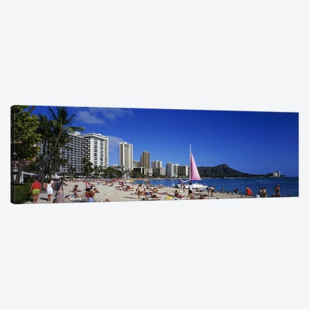 Waikiki Beach Oahu Island HI USA Canvas Print #PIM3365} by Panoramic Images Canvas Artwork