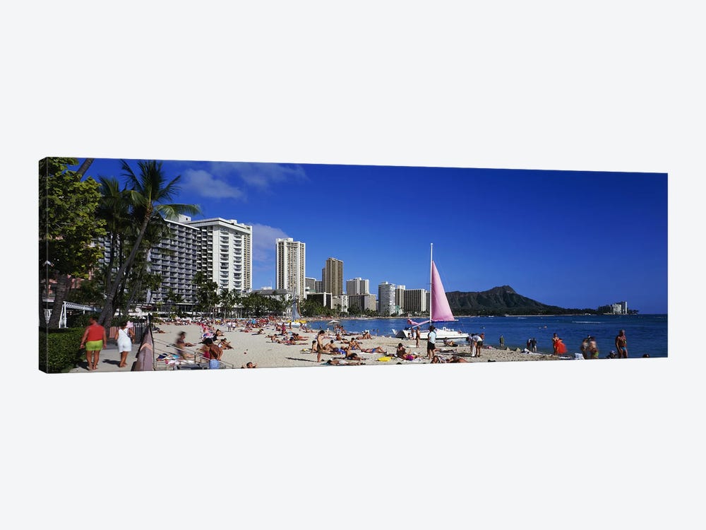 Waikiki Beach Oahu Island HI USA by Panoramic Images 1-piece Canvas Art Print