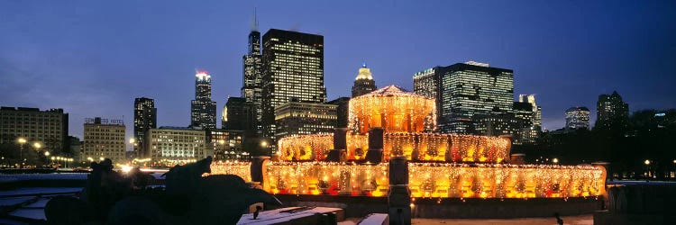 Buckingham Fountain Decorated For ChristmasChicago, Illinois, USA by Panoramic Images wall art