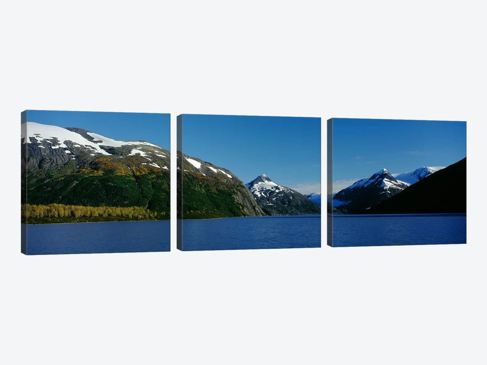 Mountains at the seaside, Chugach National Forest, near Anchorage, Alaska, USA by Panoramic Images 3-piece Canvas Art Print